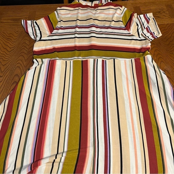 Torrid Super Soft Multi Stripe Collared Skater Dress Sz 3X Flowy Comfort - Picture 11 of 13